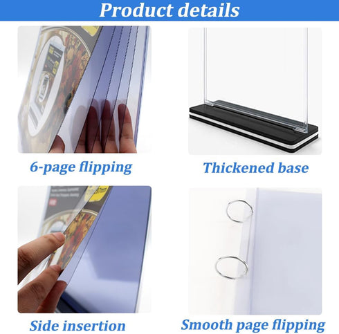 Multi-Page Flip Acrylic Display Stand, T-Shaped 8.5x11 Inches Menu/Photo/Advertisement Holder