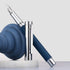 Hongdian 1843 Navigator Fountain Pen, Fine Nib Solid Metal with Refillable Converter and Blue Ripple Pattern Case