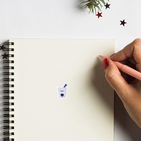 GUVSPTI 0.5in 208-Pack Yogurt Planner Stickers, Monthly Scrapbooking Arts Kids DIY Crafting