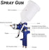 2-in-1 (1.4mm 600ml 0.8mm 125ml) Toolbox Professional HVLP Gravity Feed Spray Gun Kit + with Locking Pressure Regulator