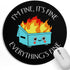 Dumpster on Fire Small Mouse Pad, Cute Round Mousepad with Non-Slip Rubber Base for Desk Accessories