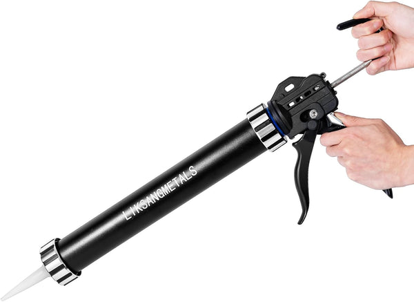 LIKSANGMETALS Sausage glue gun, 15 bearing force saving, aluminium tubeblack (Black one)