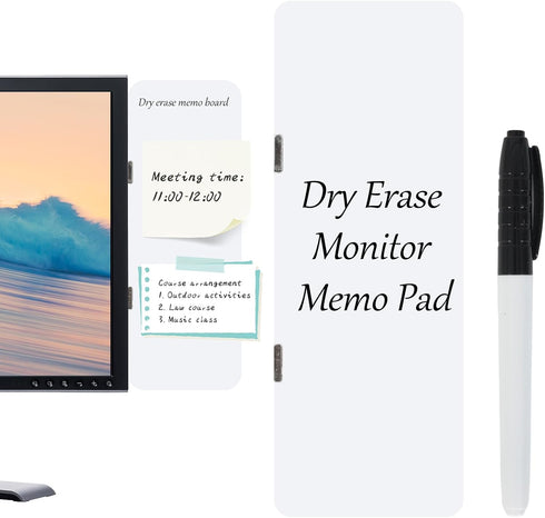 Monitor Memo Board, Magnetic Dry Erase Multifunction Whiteboard, Desktop Memo Board with Pen