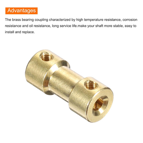 MECCANIXITY 4pcs Brass Shaft Coupling Joint Connector, 2mm to 6mm with Screws and Hex Wrench for RC Model Car