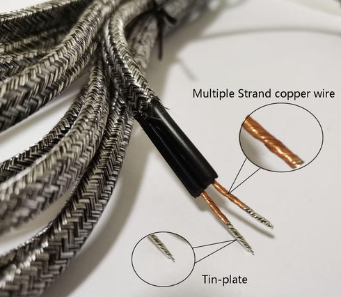 2Pcs Lamp Cord Flat Plug, Rayon Cloth Covered Electric Cord with Polarized End Plug, 8 Foot