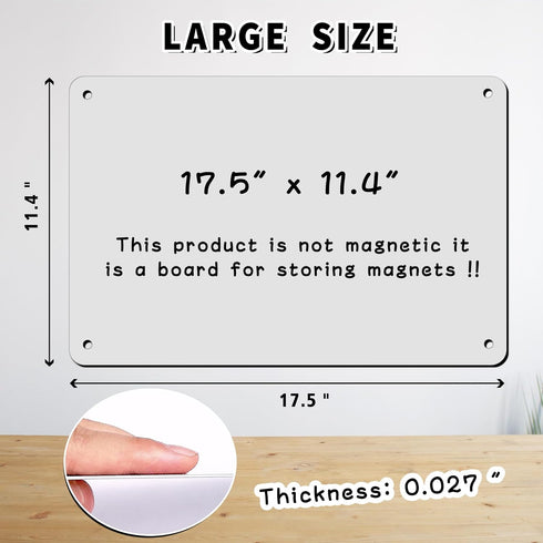 Magnetic board 17.5" x 11.4" Magnet bulletin board is suitable for displaying notes, photos,magnetic letters,suitable for walls, refrigerators, cabinets, etc by Beclumas