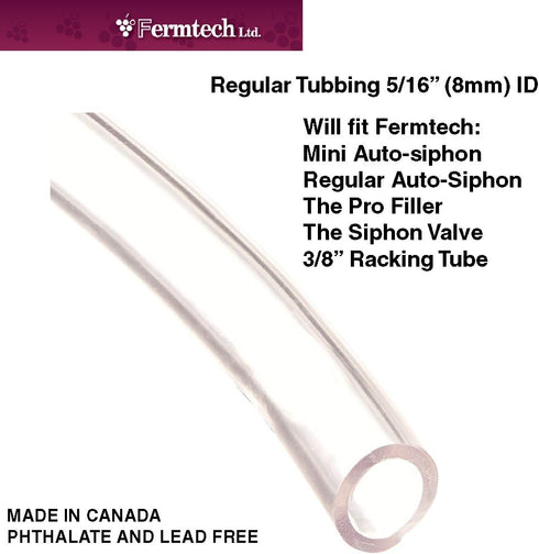 Fermtech Food Grade Vinyl Tubing, 10 feet, 5/16 ID, 7/16 OD, Clear