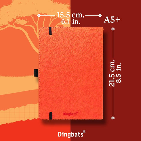 Dingbats* Wildlife Ruled Journal A5, Vegan Leather Hard Cover, Ideal for Work, Travel, Pocket, Elastic Closure