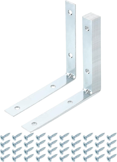 uxcell 10 Set L Corner Bracket Corner Brace Metal Joint Right Angle