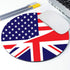 Gaming Mouse Pad Custom, USA American Flag and Union Jack British Flag Design Non-Slip Rubber Mousepad