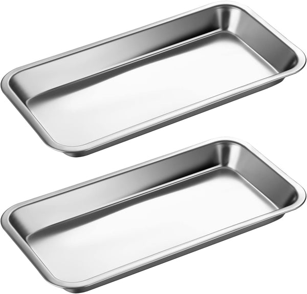 NUOMI Medical Surgical Tray, Stainless Steel Instrument Trays Organizer, 2 Pack Dental Procedure Tray