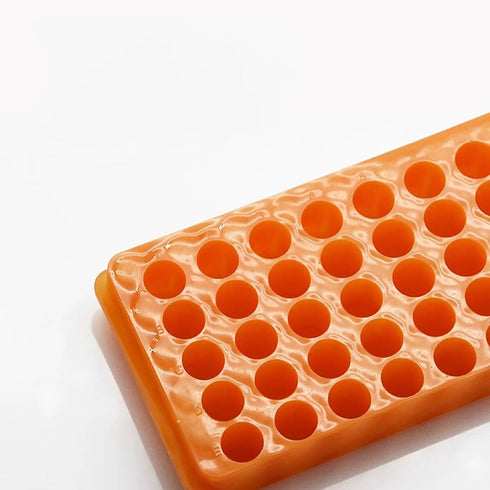 Microcentrifuge Tube Rack Double-Sided Plate for 0.5ml-2ml Centrifugal Pipes, 60 Holes (Orange)