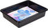Storex Letter Size Flat Storage Tray Organizer Bin with Non-Snap Lid for Classroom, Office, Home, Black, 5-Pack