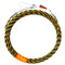 49FT Fish Tape Wire Fishing Tools, 6.0mm Diameter 3 Wires Twisted with Guide Spring, Black and Yellow 15m