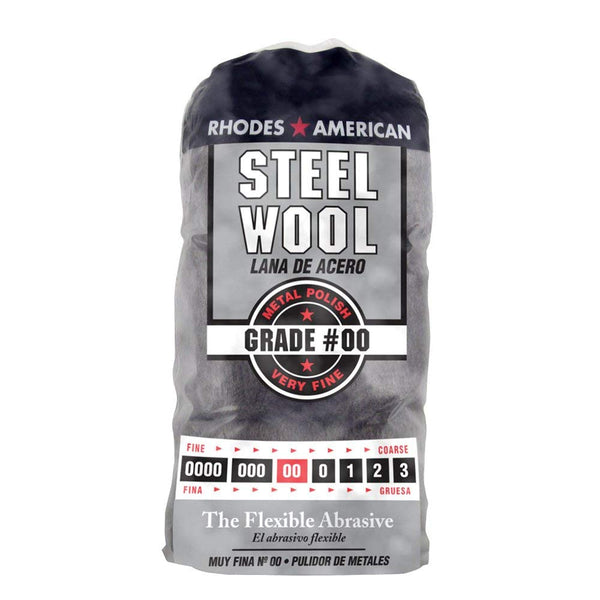 Homax Rhodes American Metal Polishing Steel Wool, Very Fine Grade #00, 12 Pads