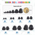 Glarks 100pcs Black Nylon Acorn Hex Nuts Set, M3 M4 M5 M6 M8 M10 M12 Decorative Hexagon Cap Nuts