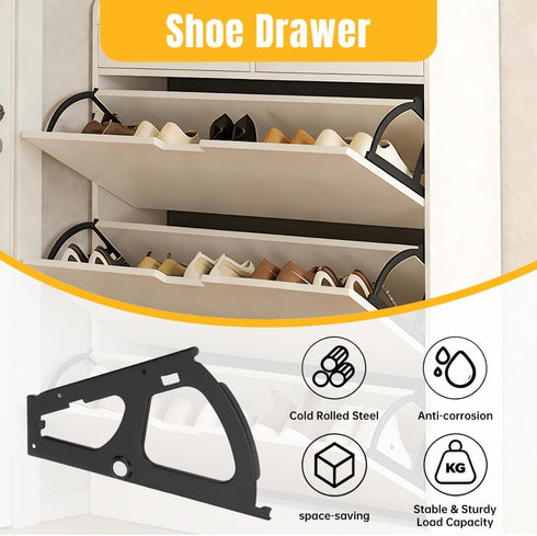 1 Shoe Cabinet Hinge, Layers Shoe Cabinet Flip Frame Shoe Rack Hinges Flip Drawer Hinge Hardware Parts for Shoe