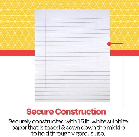 School Smart Ruled Composition Book, Flexible Cover, 8-1/2 x 7 Inches, 40 Pages