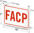 SmartSign S-9296-AL-10 "FACP" Sign | 7" x 10" Aluminum Red on White