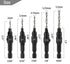 5pcs Wood Countersink Drill Bit Set, Hex Shank Quick Change Counter Sinker, Pilot Bit Set for Woodworking