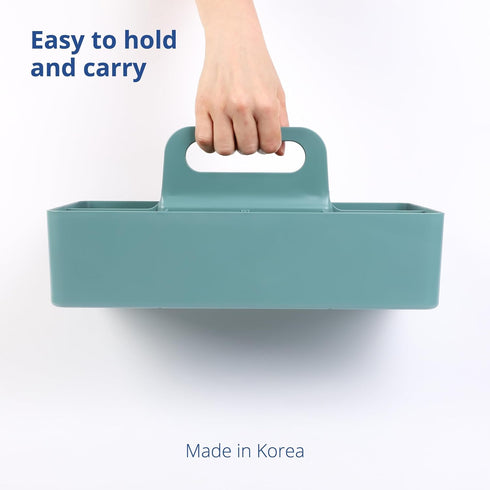 BLUE GINKGO Multipurpose Caddy Organizer, Stackable Plastic Caddy with Handle for Desk, Makeup, Classroom