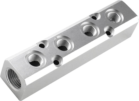 4 Way Pneumatic Manifold Air Distribution Block, Compressed Air Coupler Fast Connector for Pneumatic Air Compressor