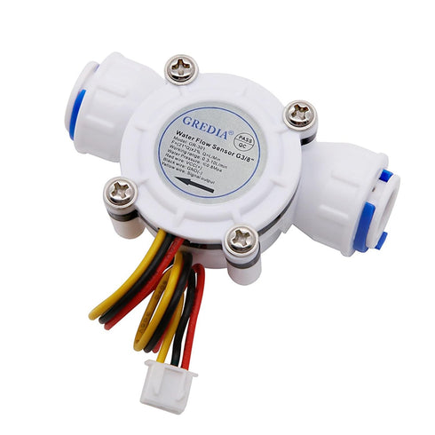 3/8" Quick Connect Water Flow Sensor - Food-Grade Switch Hall Effect Flowmeter Fluid Meter Counter 0.3-10L/min