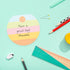 Gotcha Covered Smiley Face Sticky Note Pad Assortment - Set of 3 Round Flat Top Happy Note Pads, 3.5" Retro Rainbow, 50