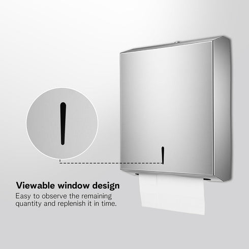 MSHHDK Commercial Paper Towel Dispenser Wall Mount Stainless Steel Paper Towel Holder with Lock Toilet Paper Napkin