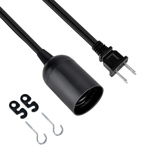 20ft E26 (Bulb 1 Pack Simple Deluxe Hanging Lantern Extension Cord Cable, Plug-in Pendant Light Socket with On/Off