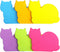 Cute Cat Sticky Notes - 6 Color Bright Colorful Sticky Pad, 75 Sheets/Pad Self-Sticky Note Pads