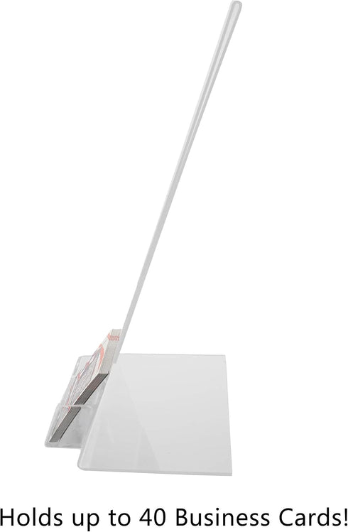 6 Pack 8.5" 11" 3.5" 2" Marketing Holders Acrylic Sign Holder x with x Business Card Pocket Slant Back Side Load Clear