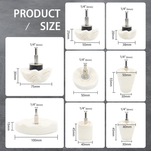 SCOTTCHEN Buffing Wheel for Drill, 11PCS Polishing Ball Kit for Metal, Wood, Plastic, and More