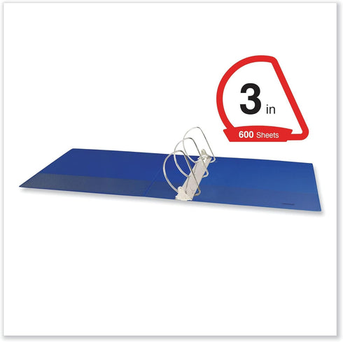 Universal UNV20754 3-Slant D-Ring View Binder, 11 in. x 8.5 in., 3 in. Capacity, Navy Blue