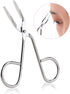 Seadiquiet Tweezers,Elbow Silver Stainless Steel Eyebrow Scissors Pliers Clip Scissors,Flat Tip Tweezers Hair Plucker