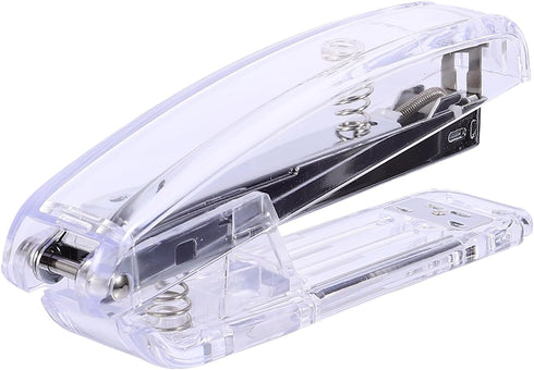 Tofficu 1pc Silver Stapler, Plastic Desktop Stapler, Heavy Duty, One Touch Stapler, Manual Stapler for Office