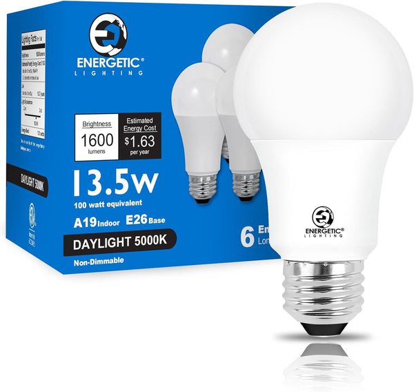 E ENERGETIC LIGHTING LED Bulbs 100 Watt Equivalent, Super Brightness 1600LM, Daylight