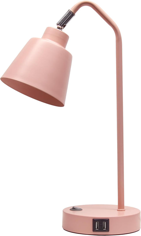 Simple Designs LD1071-BPK 16" Sleek Essentials Adjustable Metal Desk Task Lamp with