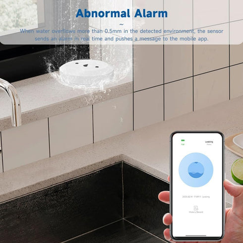 Haozee Pack 3, Zigbee2MQTT Zigbee Water Leak Detector Sensor for Home, of Water Alarm with Battery Operated, Zigbee Hub
