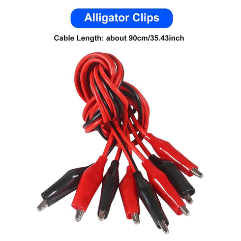 10 Groups 1M Alligator Clips Electrical, Insulated Test Leads with Alligator Clips, Stamping Double-Ended Jumper Wires for Electrical Testing