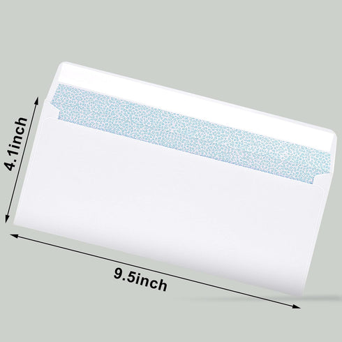 Joyberg 72 Packs #10 Business Envelopes, Self Seal Security Envelopes, Peel and Seal Closure, White, 26LB