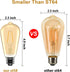 4W LED Dimmable Edison Light Bulbs, ST58 Amber Glass, 2700K Warm White, E26 Base Pack of 6