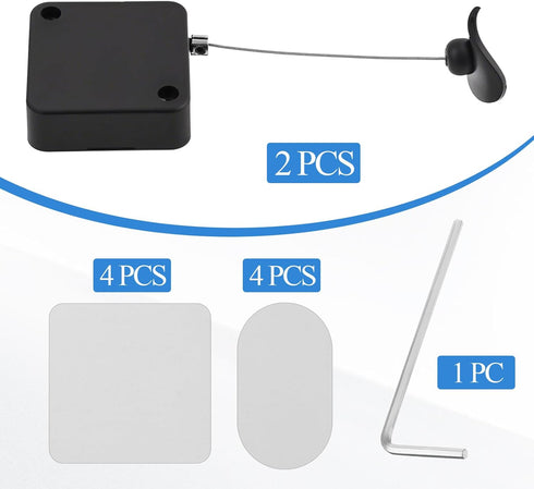 Psyqtsuary 6.5 TV Remote Tether ft Retractable Remote Control Tether Security Lanyard Lock with Adjustable Cable Leash