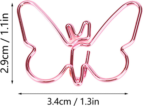 Uxsiya Metal Paperclips, 50Pcs Innovative Cute Butterflies Paperclip for School
