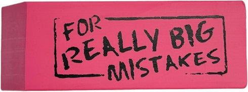 Jumbo Big "for Really Big Mistakes" Wedge Pink Erasers (5.5" x 2") - Large Rubber Eraser, 12 Pack