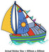 Azeeda (DW00085999) 'Toy Sailing Boat' White Premium Vinyl Decal Sticker Waterproof, Durable & Easy to Apply - Ideal