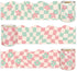 Whaline 98.4ft Retro Groovy Bulletin Board Borders, Pink Green Checkered Flower Die-Cut Trim for School Classroom