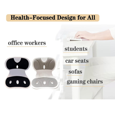 Ergonomic Back and Lumbar Support with Detachable Cover,for Good Posture Correction and Pain Relief,for Offices,Floor