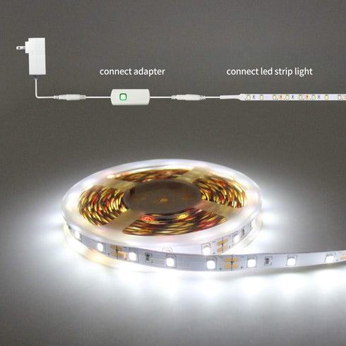 T907 Dimmer 12V Dimmer 1 Pack White Switch for Led Strip Lights Adjust Brightness Led Controller with Memory Function