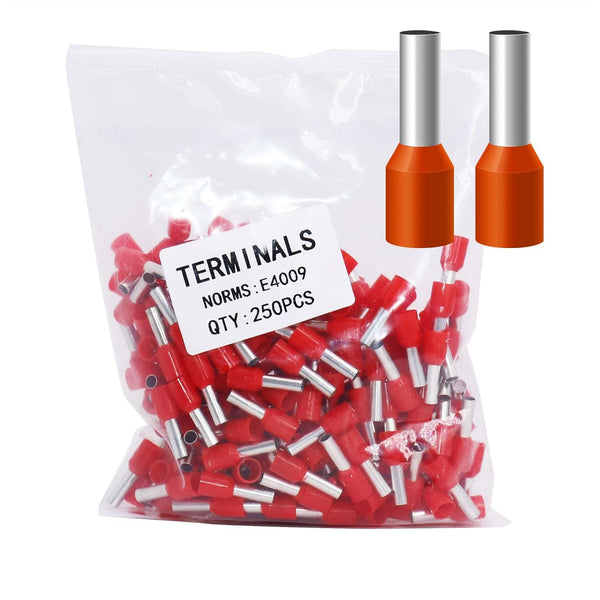 250pcs AWG12 Wire Ferrules Terminals, Insulated Cord Pin Ends for Electric, Industrial, Chemical Power Control